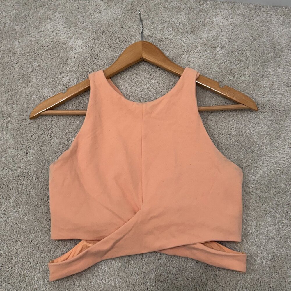 Athleta Crop Sports Bra/Tank Top, M, Peach